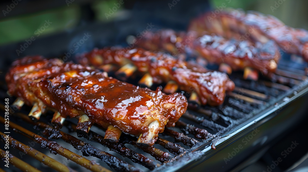BBQ  yummy and roasted food  , generative AI