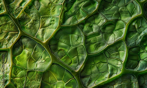 Close-Up of Plant Leaf Tissue Showing Chloroplasts and Cell Walls
 photo