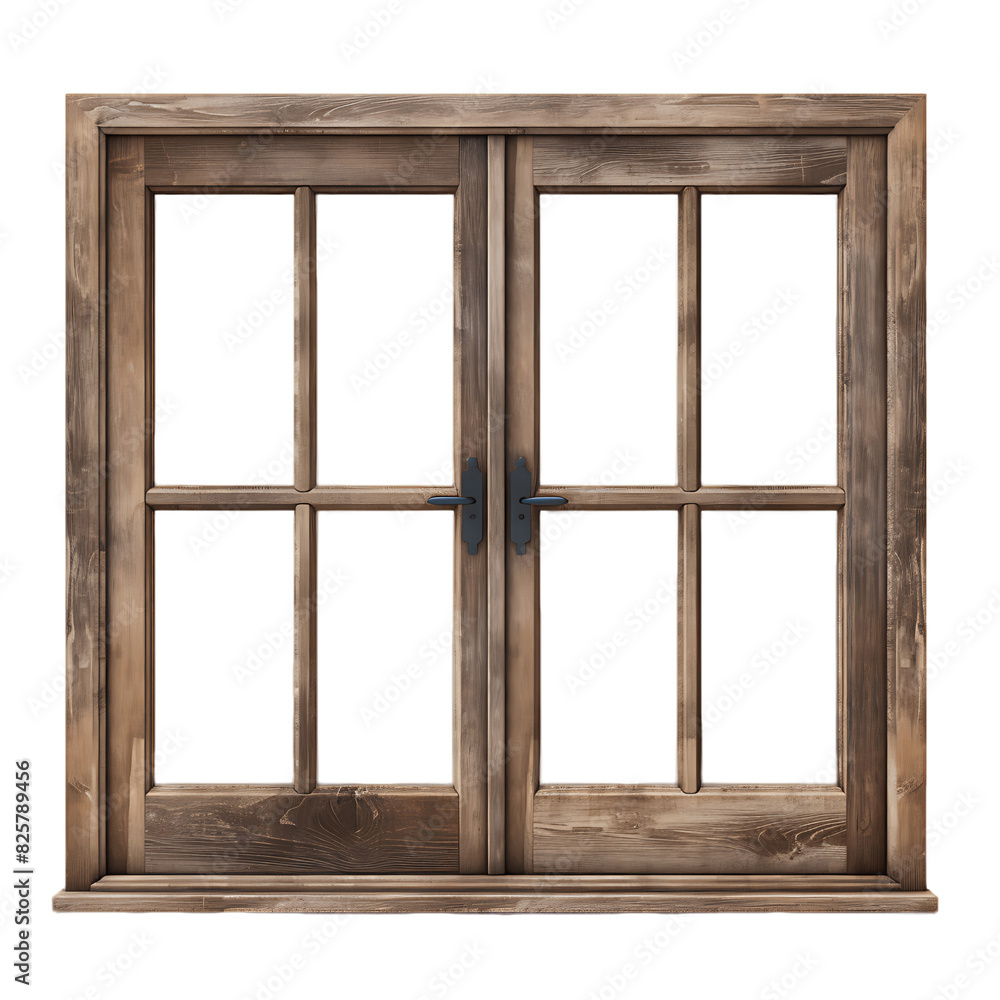 Obraz premium Vintage Charm Cutouts of Wooden Windows