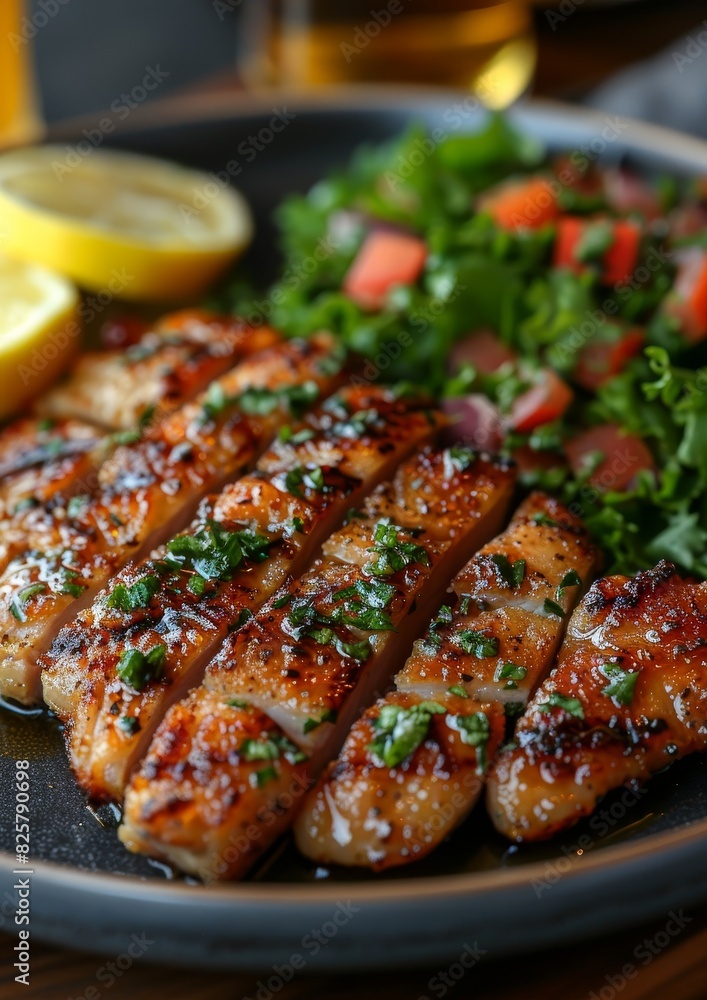 Wiener Schnitzel - Thin, breaded veal cutlet served with a lemon wedge. Wiener Schnitzel - Thin, breaded veal cutlet served with a lemon wedge.
