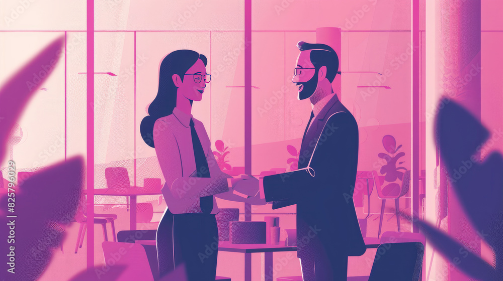 llustration of Businesspeople Shaking Hands in Agreement llustration of Businesspeople Shaking Hands in Agreement