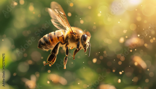 Honey bee illustration. World honey bee day concept 