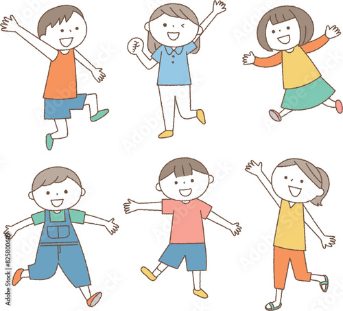元気なポーズの子供達セット