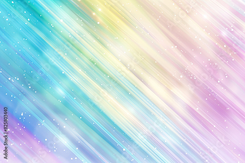 Background with rainbow pastel colors, vertical lines, blurred, sparkles and glitter, stars. Created with Ai