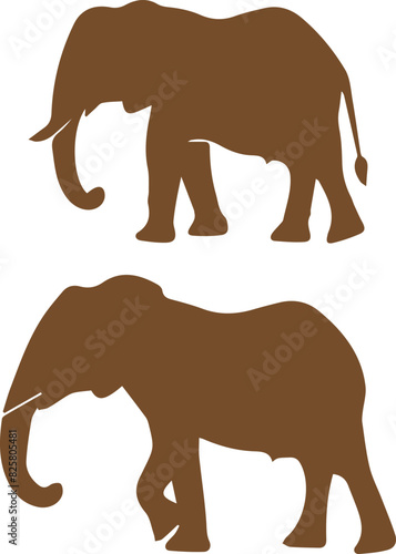 Set of Elephant Vector on white background