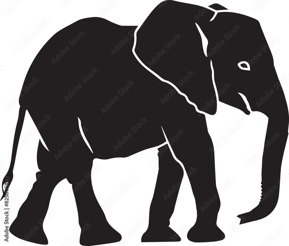 Fototapeta premium Elephant black silhouette 