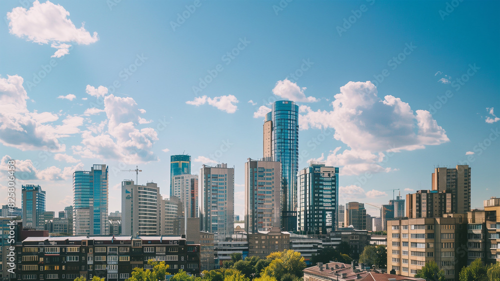 Fototapeta premium 都市 夏の青空