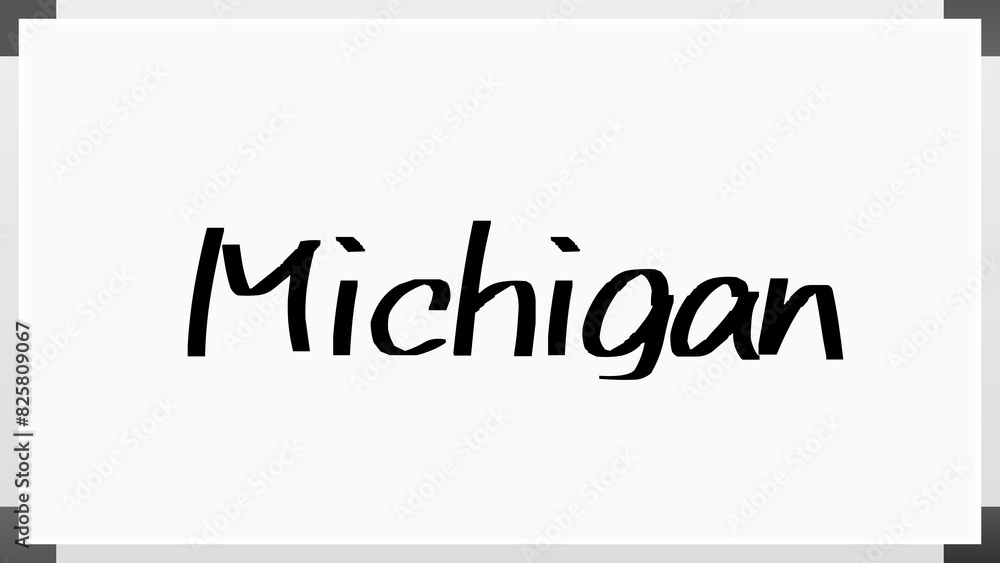 Michigan のホワイトボード風イラスト Michigan のホワイトボード風イラスト