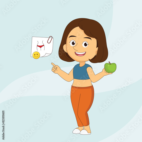 Woman Eat Healthy Food. Calorie Control and Diet