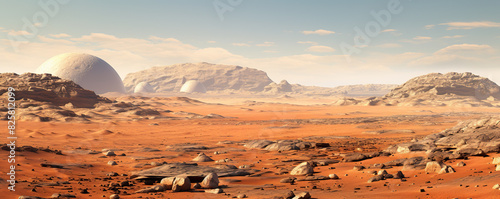 Desert Landscape With Rocks and Dome