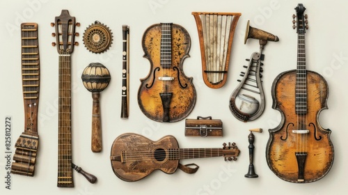 Set of musical instrument photo