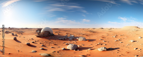 Desert Landscape With Rocks and Dome