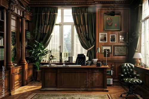 Classical Office Workspace Interior © Abdul