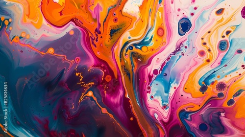 Vibrant hues merging into a dynamic and expressive abstract pattern, capturing the imagination