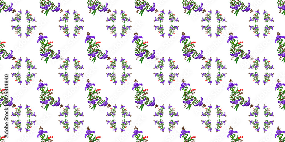Expandable Pattern of Flowers and Leaves Decoration Expandable Pattern of Flowers and Leaves Decoration