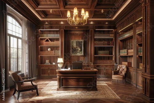 Classical Office Workspace Interior