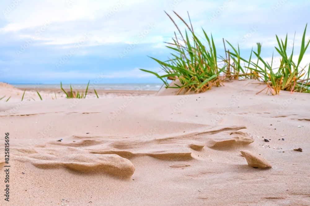 Sand architecture. Sand sculptures. Wind architect. Selective focus.