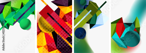 3d sphere and 3d low poly triangle design. Vector illustration For Wallpaper, Banner, Background, Card, Book Illustration, landing page