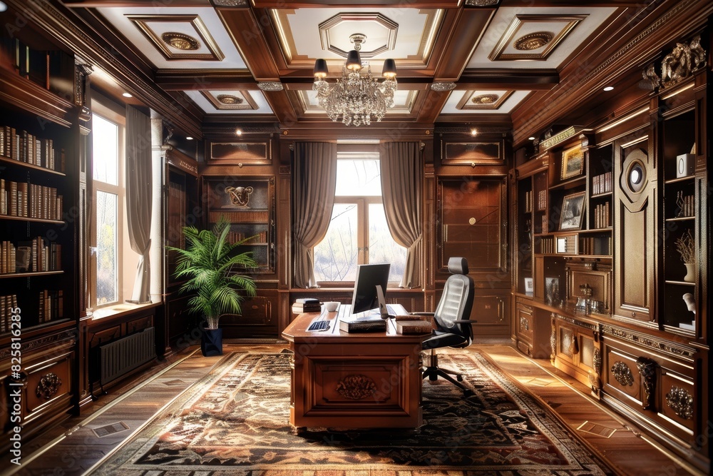 Classical Office Workspace Interior Classical Office Workspace Interior