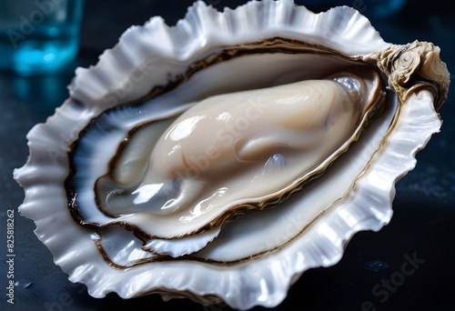 A closeup photograph of a freshly shucked oyster o (1) photo