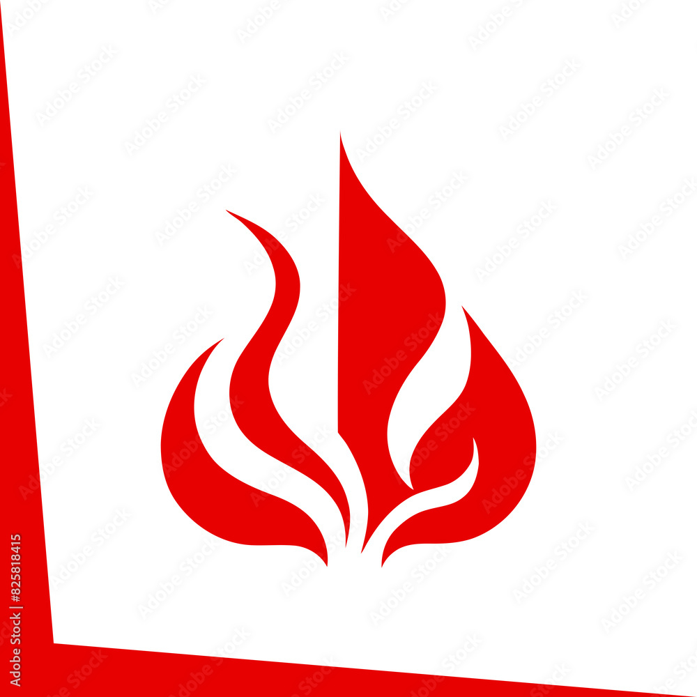 Fire flames on white for logo design