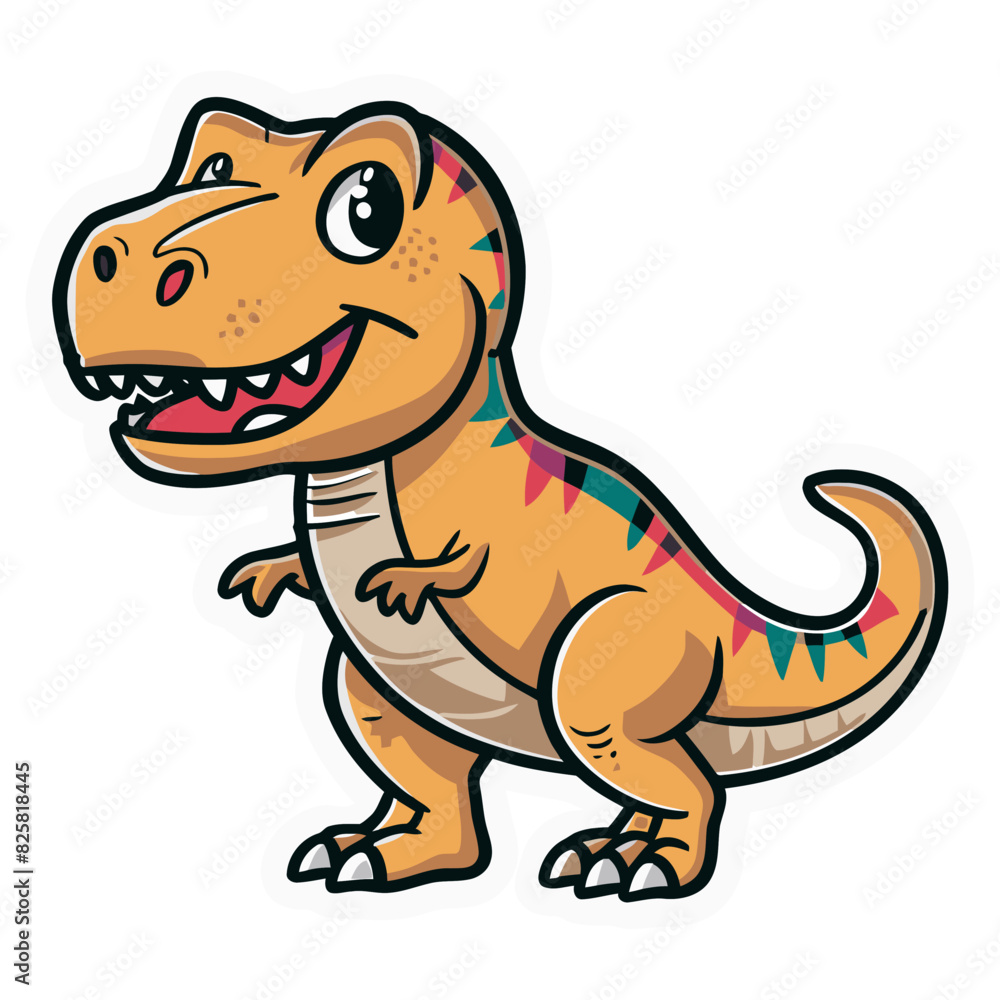 Vector cartoon dinosaur isolated on white