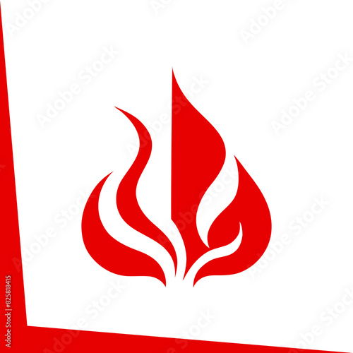 Obraz na płótnie Fire flames on white for logo design w salonie
