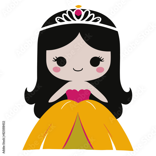 Obraz na płótnie Princess cartoon character, isolated on white w salonie