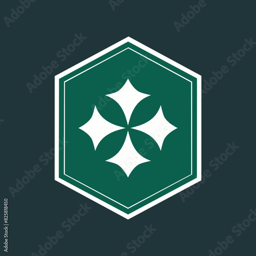 Obraz na płótnie White fleur de lis on green rhombus w salonie