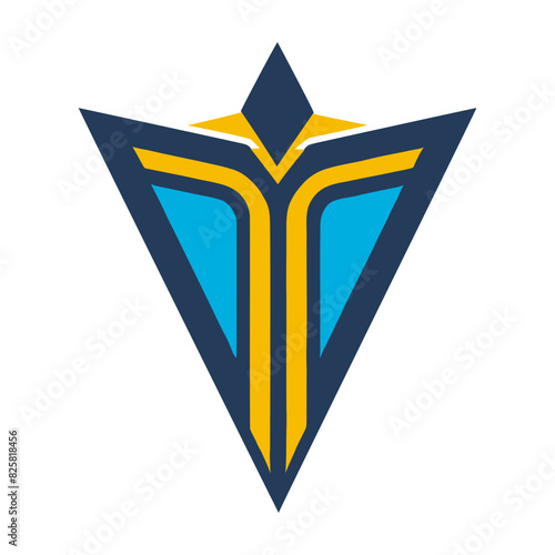Obraz na płótnie Geometric logo with triangles, retro design w salonie