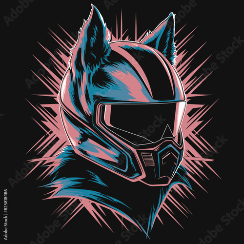 Obraz na płótnie Abstract racing helmet with cat ears w salonie