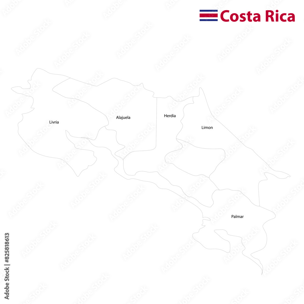 Costa Rica Map Outline Vector Art, Icons, and Graphics Costa Rica Map Outline Vector Art, Icons, and Graphics