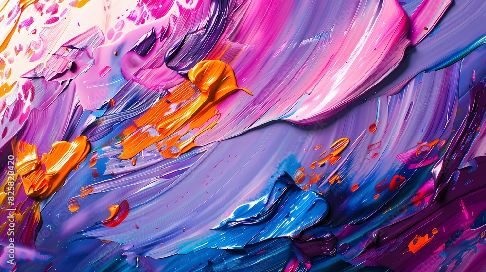 Vibrant paint strokes intertwining to create an abstract composition bursting with life and vitality