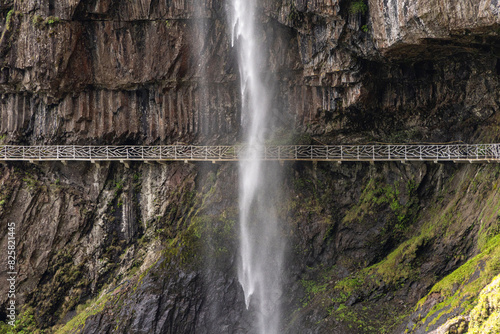 Mountain waterfall, Wawushan National Forest Park, Meishan city, Sichuan province, China