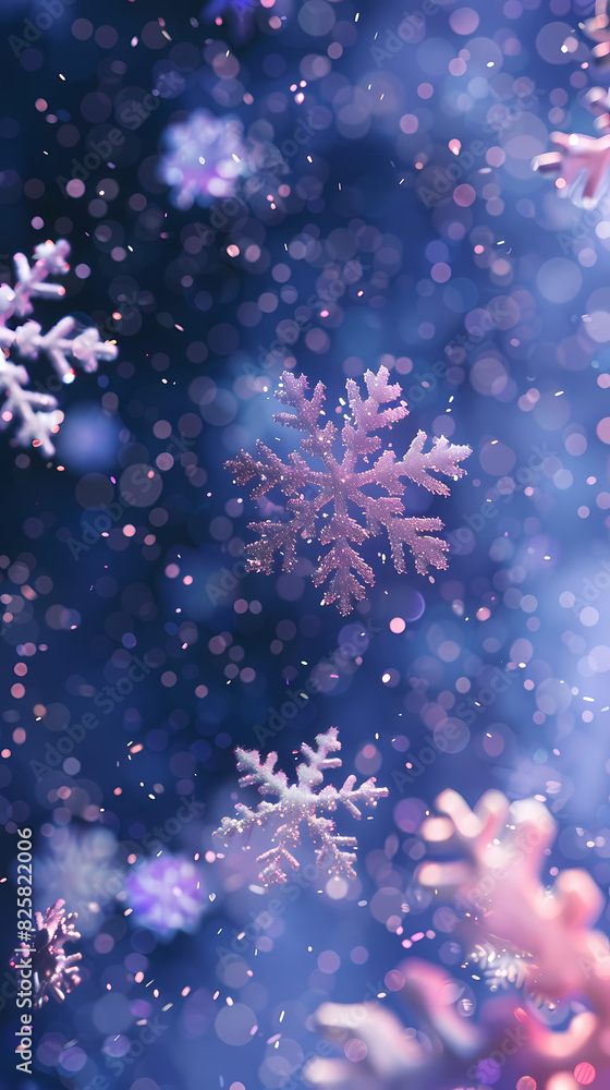 Snowflakes fall, creating a winter atmosphere Snowflakes fall, creating a winter atmosphere