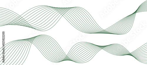 Abstract background with flowing wave lines. Futuristic technology concept. Vector illustration photo