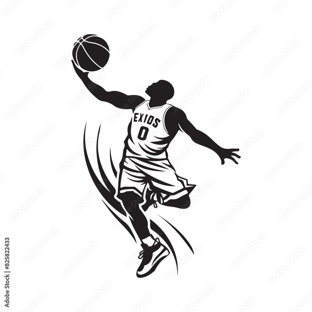 Basketball Player Logo Stock Vector Image and design on white background