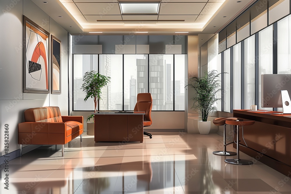 Fototapeta premium modern office interior by generative ai