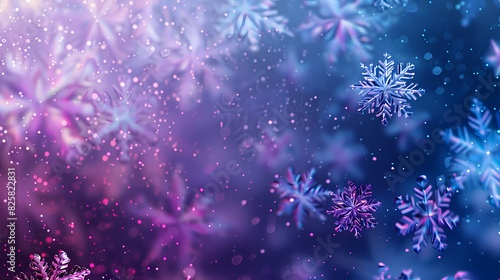 Snowflakes fall, creating a winter atmosphere photo