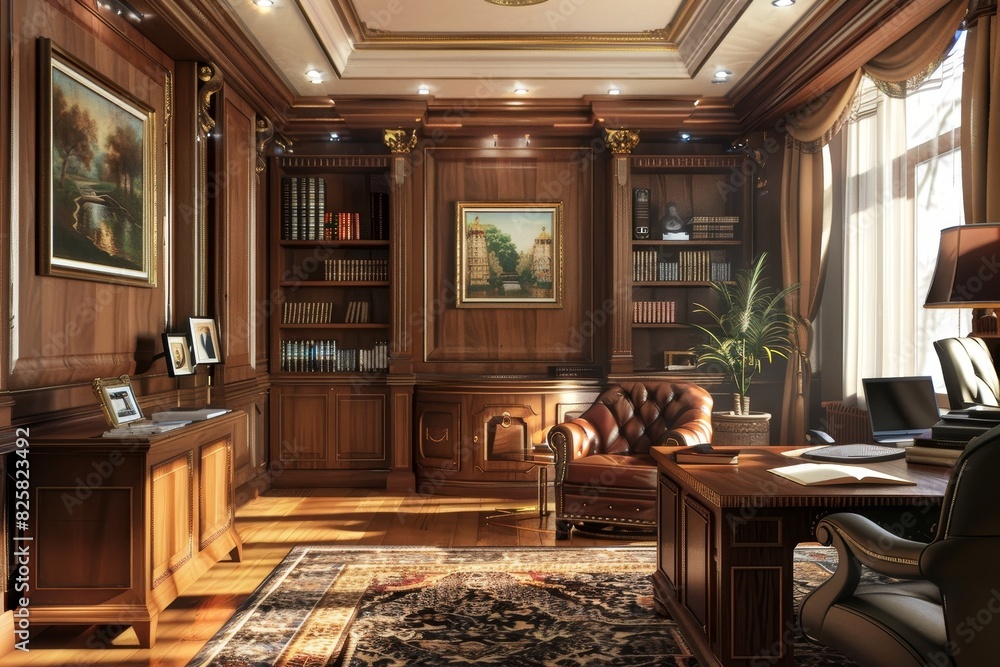 Classical Office Workspace Interior Classical Office Workspace Interior