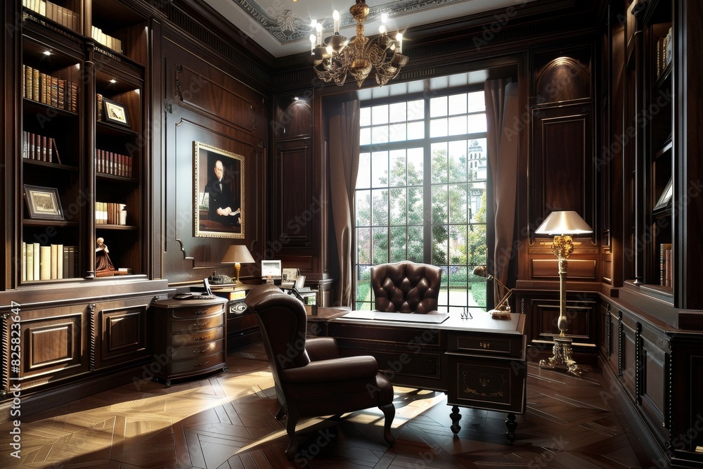 Classical Office Workspace Interior Classical Office Workspace Interior