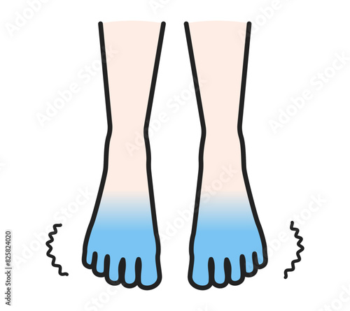 末端が冷える足のイラスト