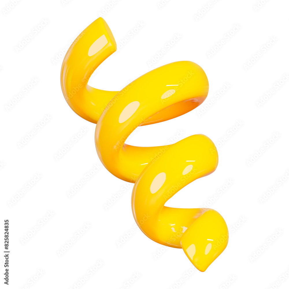 3D yellow spiral line on isolated background. Stock vector illustration. 3D yellow spiral line on isolated background. Stock vector illustration.