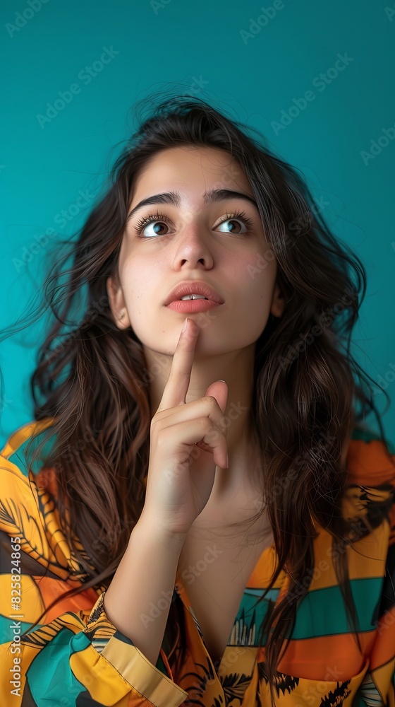 Close up portrait of a woman thinking Close up portrait of a woman thinking