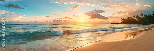 Marvellous Sunrise Beach. Tranquil Holiday Destination. Sea and Sky concept. #825825693