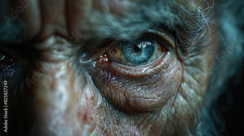 Dramatic Photorealistic Render Captures Emotion in Aged Face