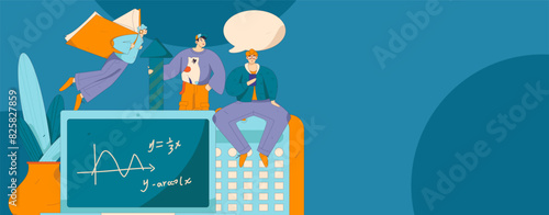 Education and learning people flat vector concept hand drawn illustration
