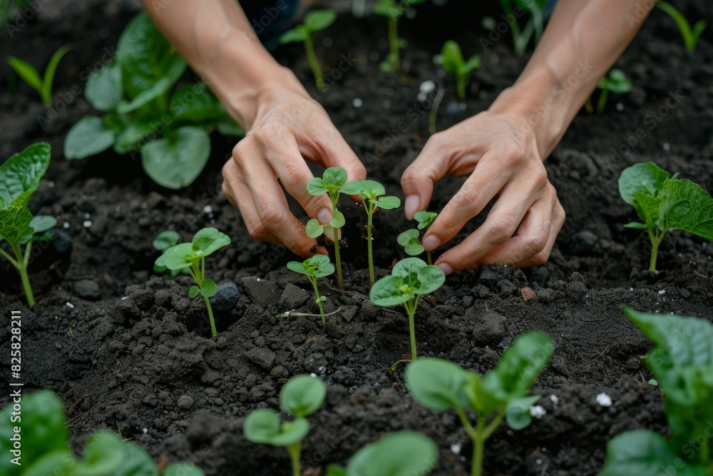Person’s Hands Planting Seedlings in a Garden Person’s Hands Planting Seedlings in a Garden