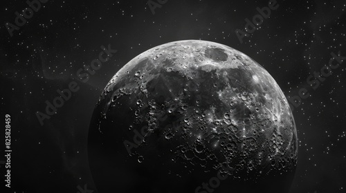 Moon with an indistinct rough appearance against a dark backdrop