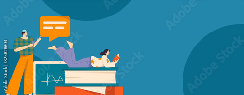 Education and learning people flat vector concept hand drawn illustration

